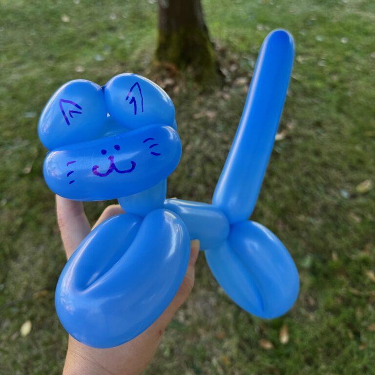 Figura de globoflexia elaborada durante unha actividade de animación infantil para eventos e celebracións.
